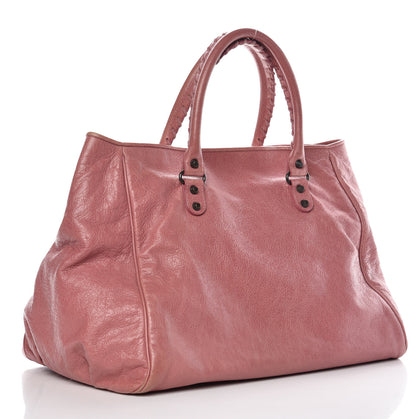 Balenciaga Agneau Classic Hardware Large Sunday Tote Rose Bruyere 3 of 14