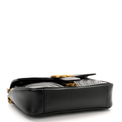 Gucci Calfskin Matelasse Mini GG Marmont Shoulder Bag Black 4 of 10