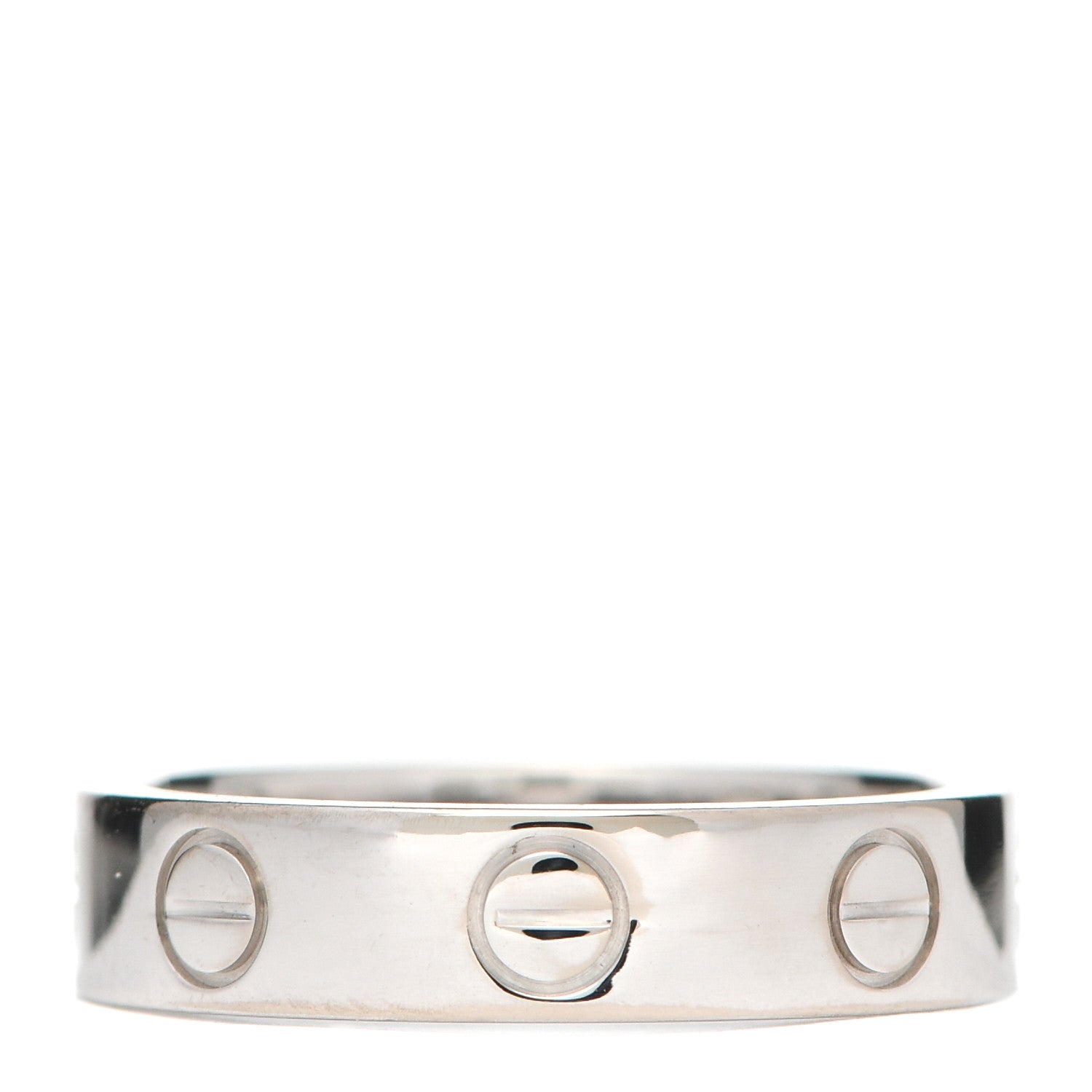 Cartier 18K White Gold Diamond 4mm LOVE Wedding Band Ring 46 3.75 6 of 8
