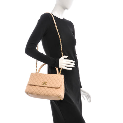 Chanel Caviar Quilted Small Coco Handle Flap Light Beige 2 of 8