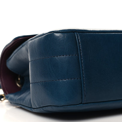 Chanel Shiny Lambskin Quilted Small Chevron Miroir Dark Blue 9 of 12
