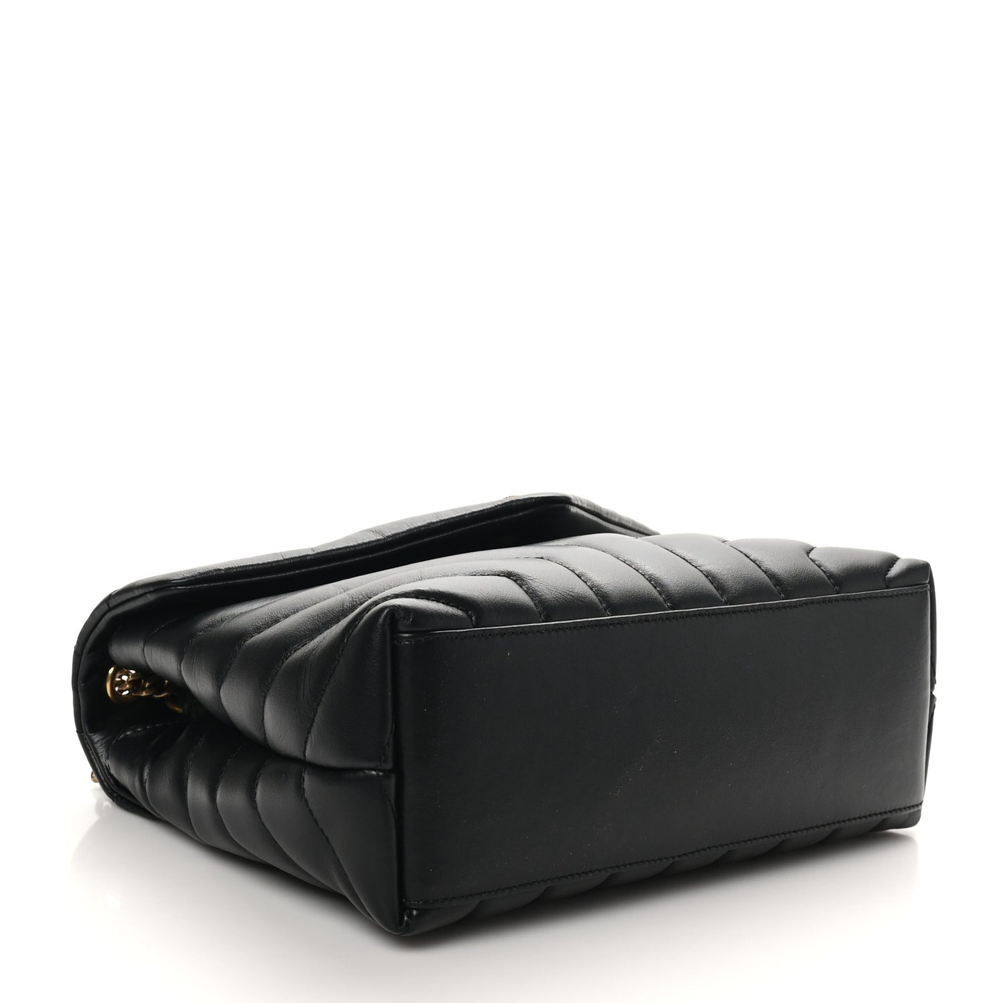 Calfskin Y Quilted Monogram Small Loulou Chain Satchel Black