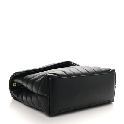Saint Laurent Calfskin Y Quilted Monogram Small Loulou Chain Satchel Black 4 of 10