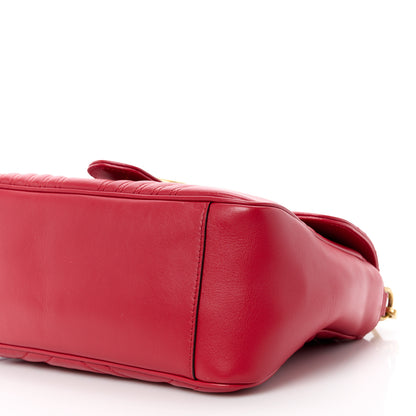 Gucci Calfskin Matelasse Small GG Marmont Top Handle Shoulder Bag Hibiscus Red 11 of 14