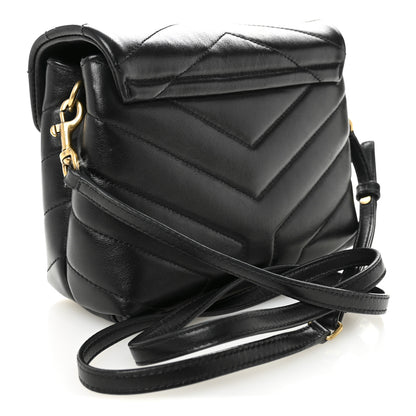 Saint Laurent Calfskin Y Quilted Monogram Toy Loulou Crossbody Bag Black 2 of 13