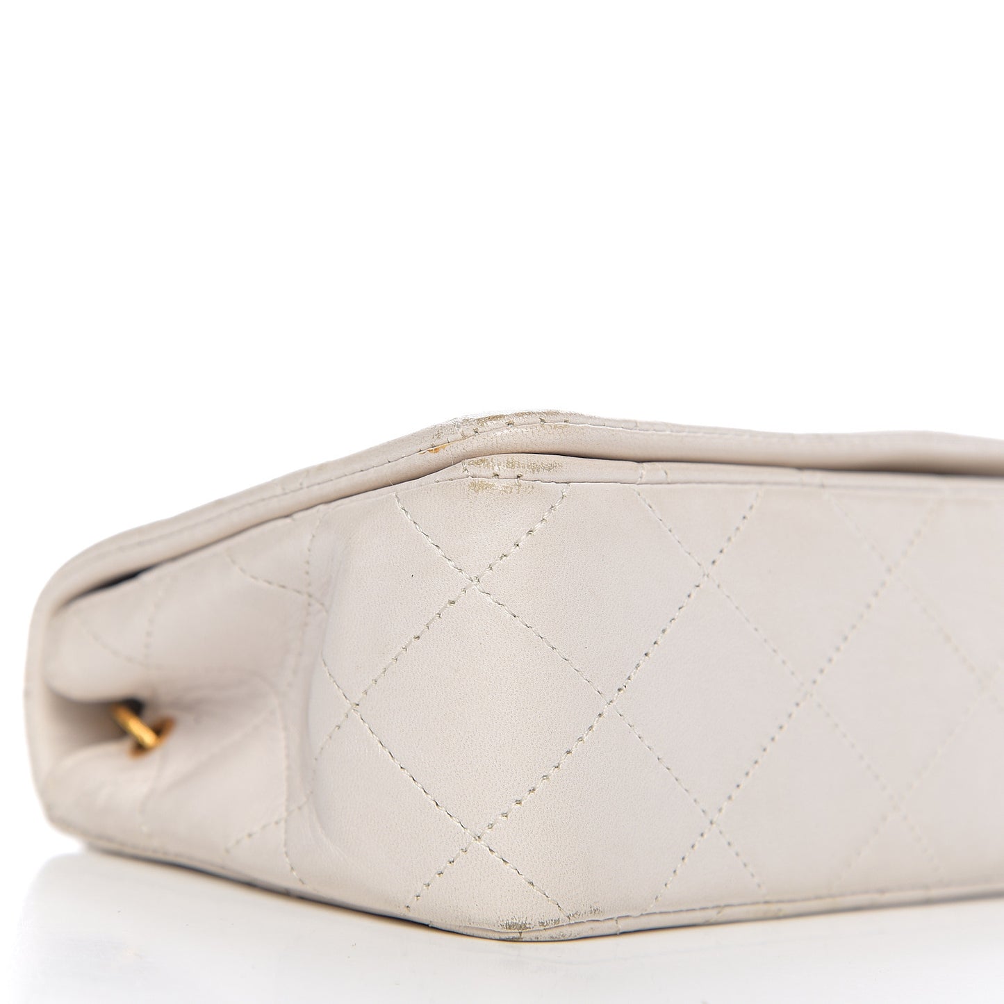 Lambskin Quilted Mini Flap White