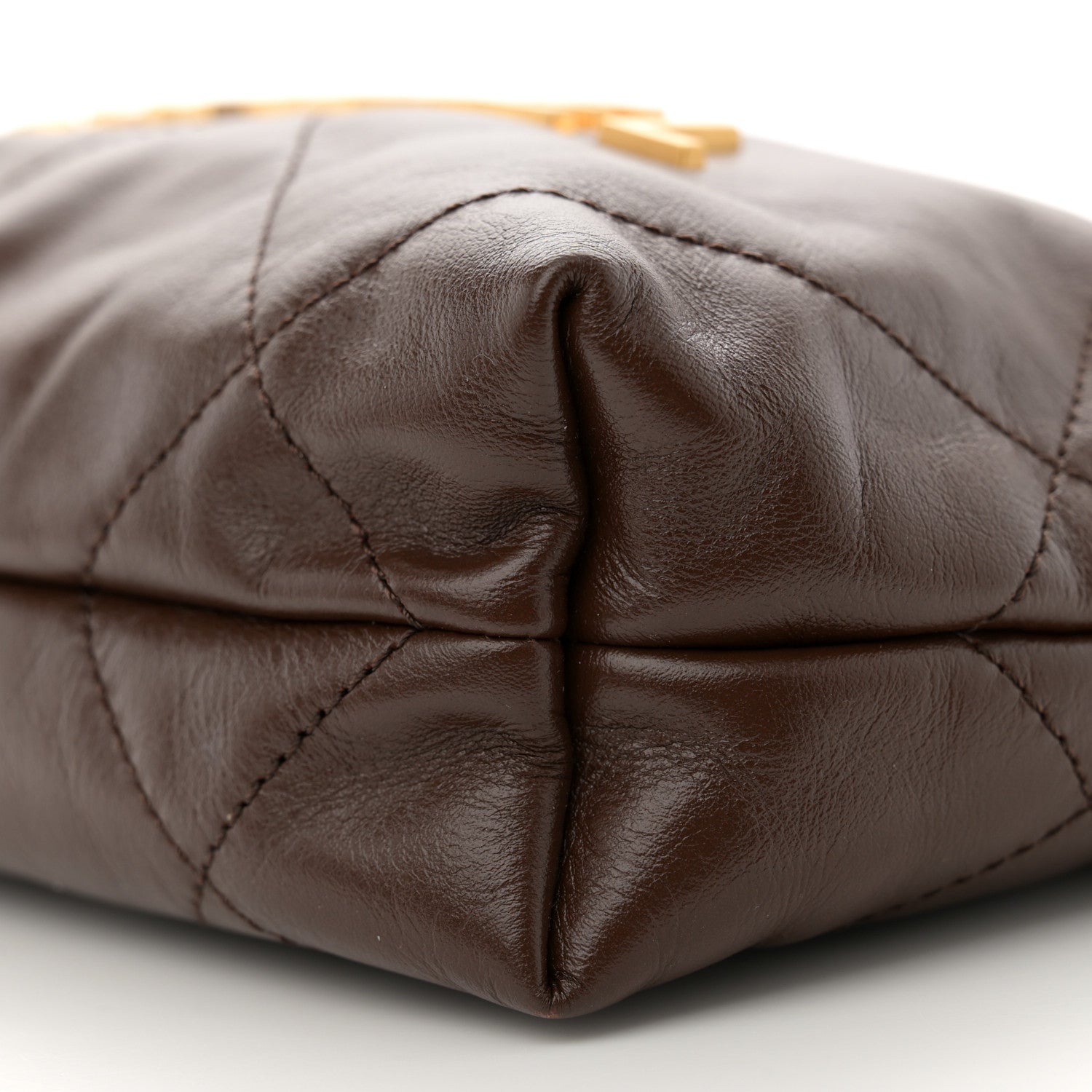 Chanel Shiny Calfskin Quilted Mini Chanel 22 Brown 10 of 11