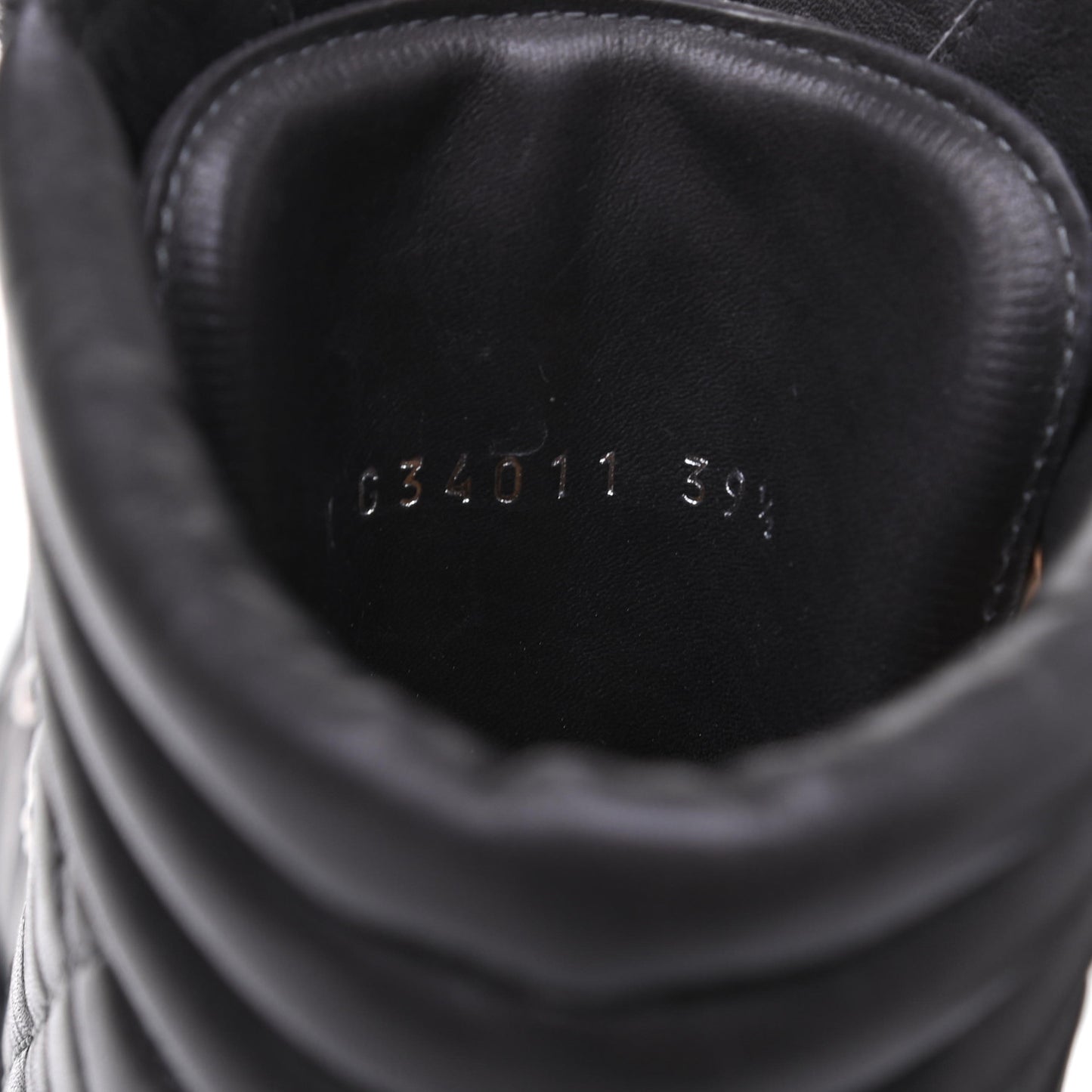 Lambskin Quilted Lace Up Boots 39.5 Grey