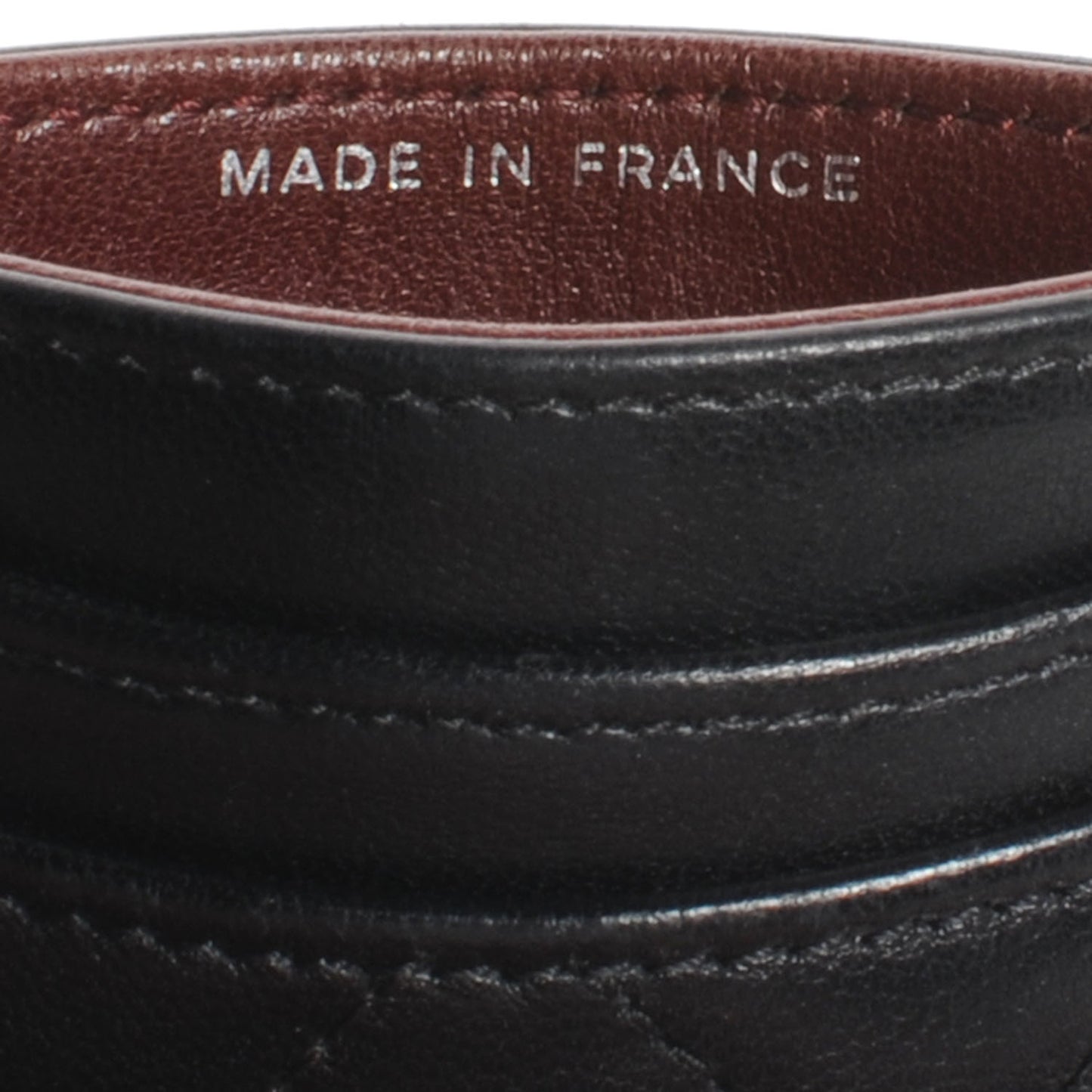 Lambskin Quilted Card Holder Black