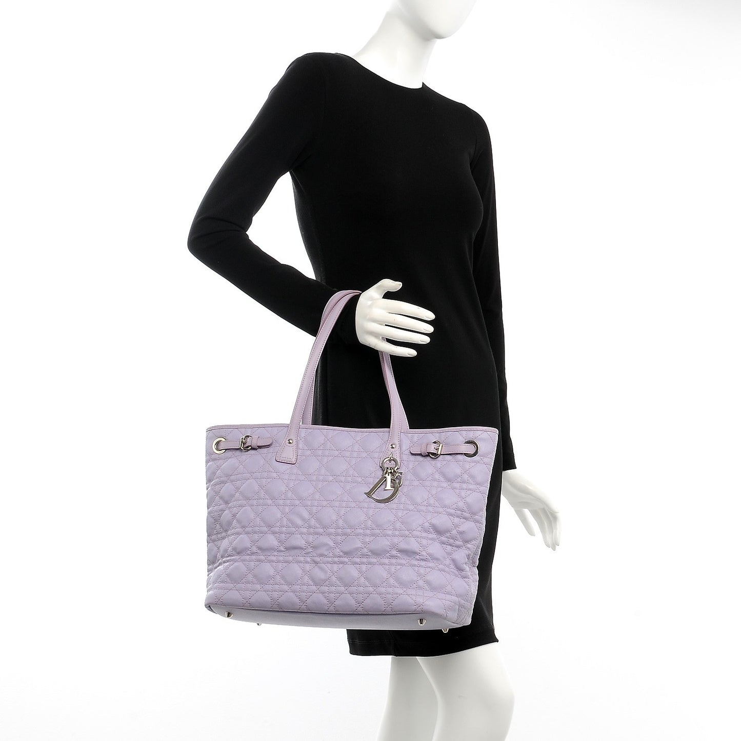 Coated Canvas Cannage Medium Panarea Tote Lilac