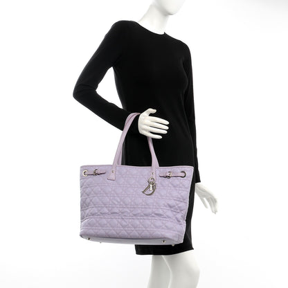 Christian Dior Coated Canvas Cannage Medium Panarea Tote Lilac 2 of 7