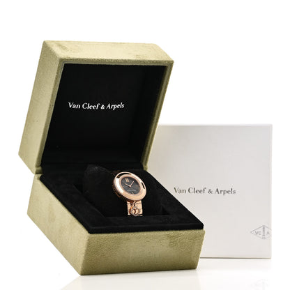 Van Cleef & Arpels 18K Rose Gold Diamond Bezel 32mm Charms Quartz Watch Black 6 of 6