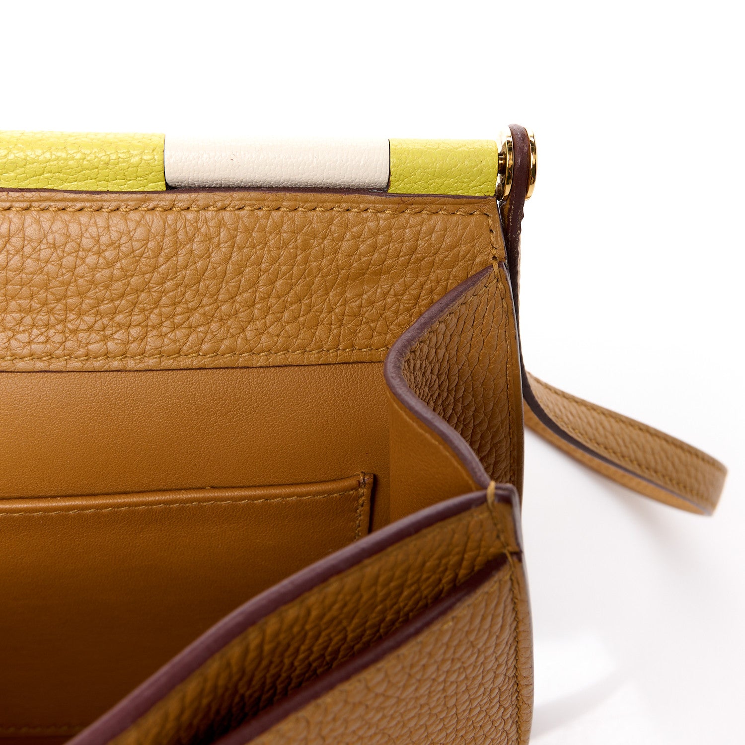 Hermes Taurillon Clemence Chevre Mysore Saut 25 Sesame Craie Lime 12 of 15