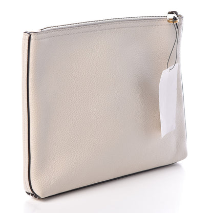 Gucci Pebbled Calfskin Medium Logo Portfolio Clutch White 3 of 6