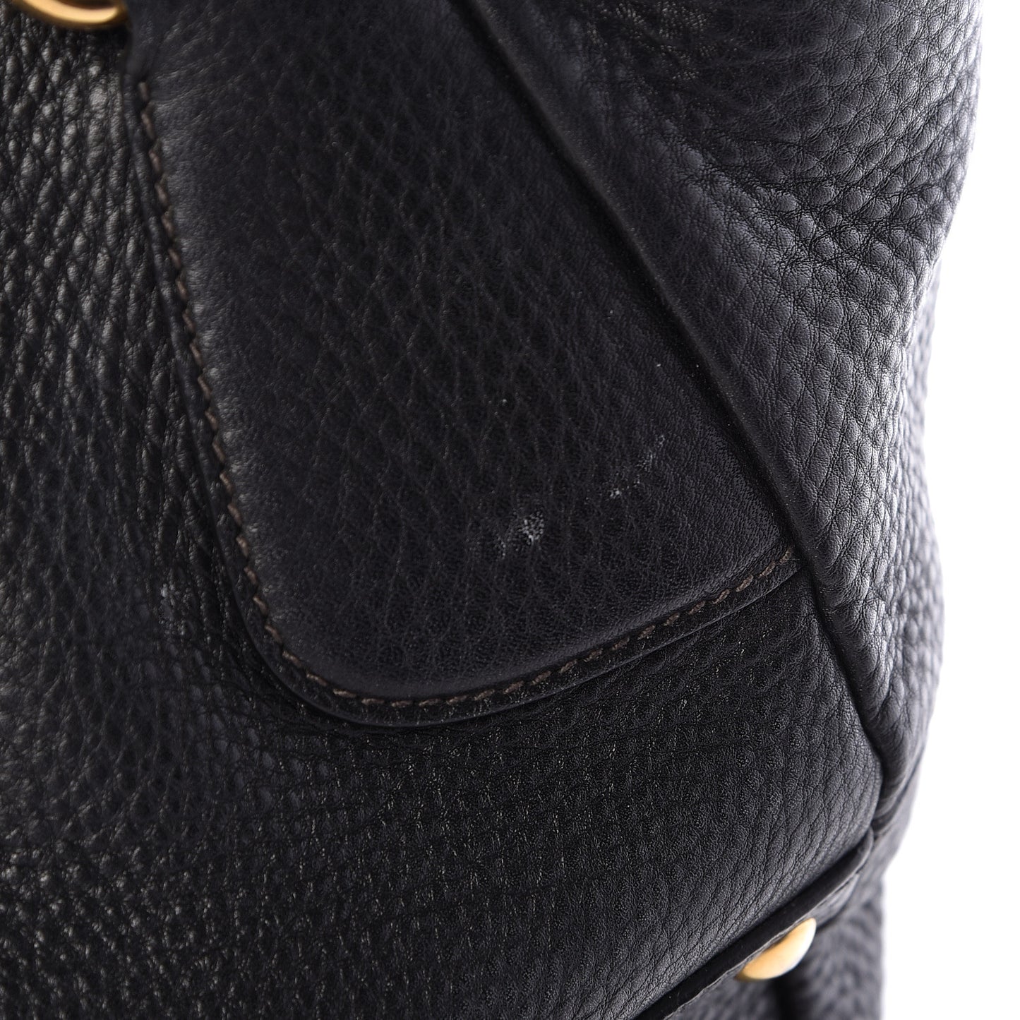 Vitello Daino Buckle Tote Black