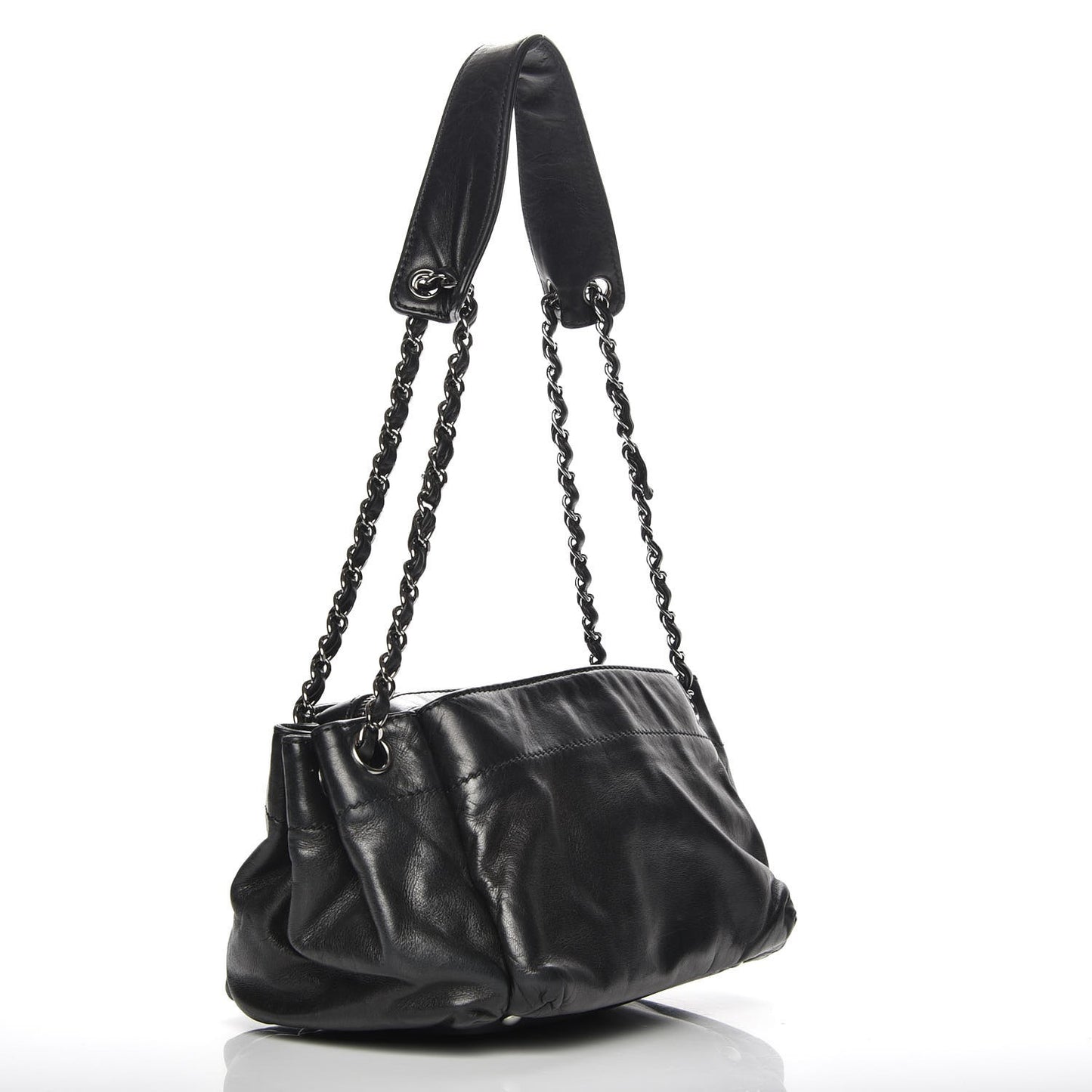 Lambskin Rock and Chic Shoulder Bag Black
