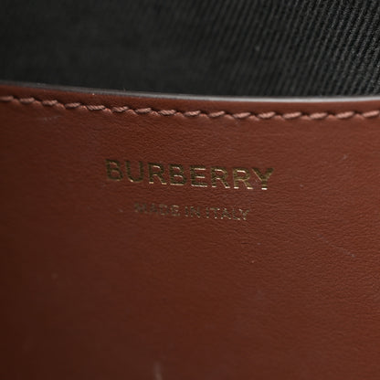 Burberry Giant Check Calfskin TB Bucket Bag Dark Birch 6 of 11