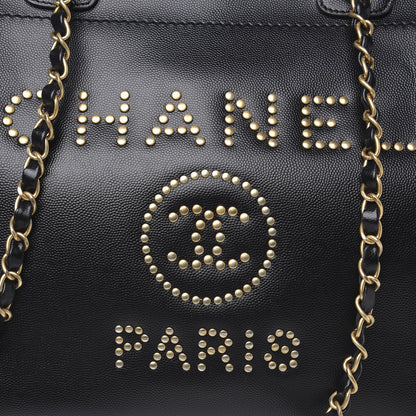 Chanel Caviar Small Studded Deauville Tote Black 12 of 12