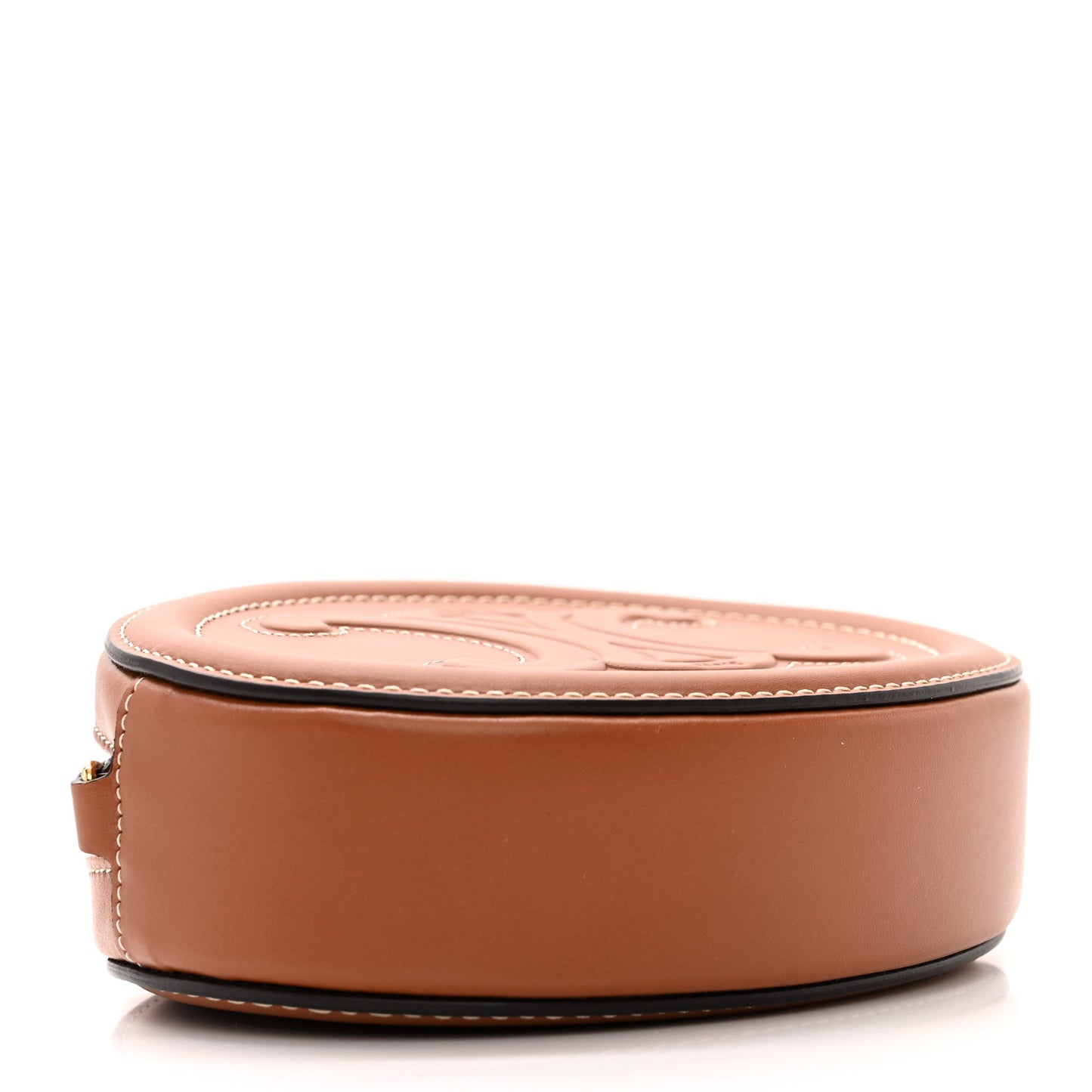 Smooth Calfskin Cuir Small Triomphe Oval Crossbody Purse Tan