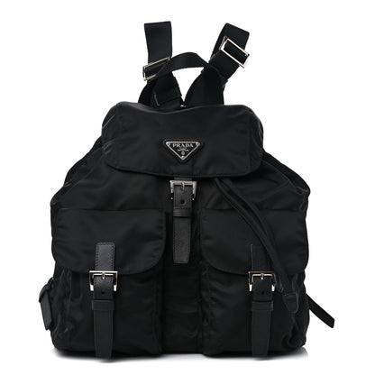 Prada Nylon Vela Saffiano Medium Backpack Black 1 of 8