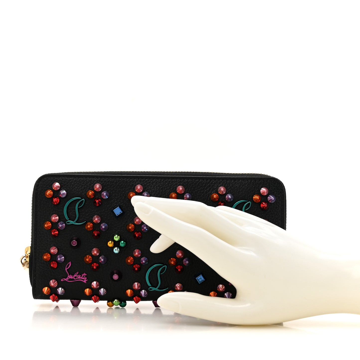 Calfskin Loubinthesky Panettone Wallet Black Multicolor
