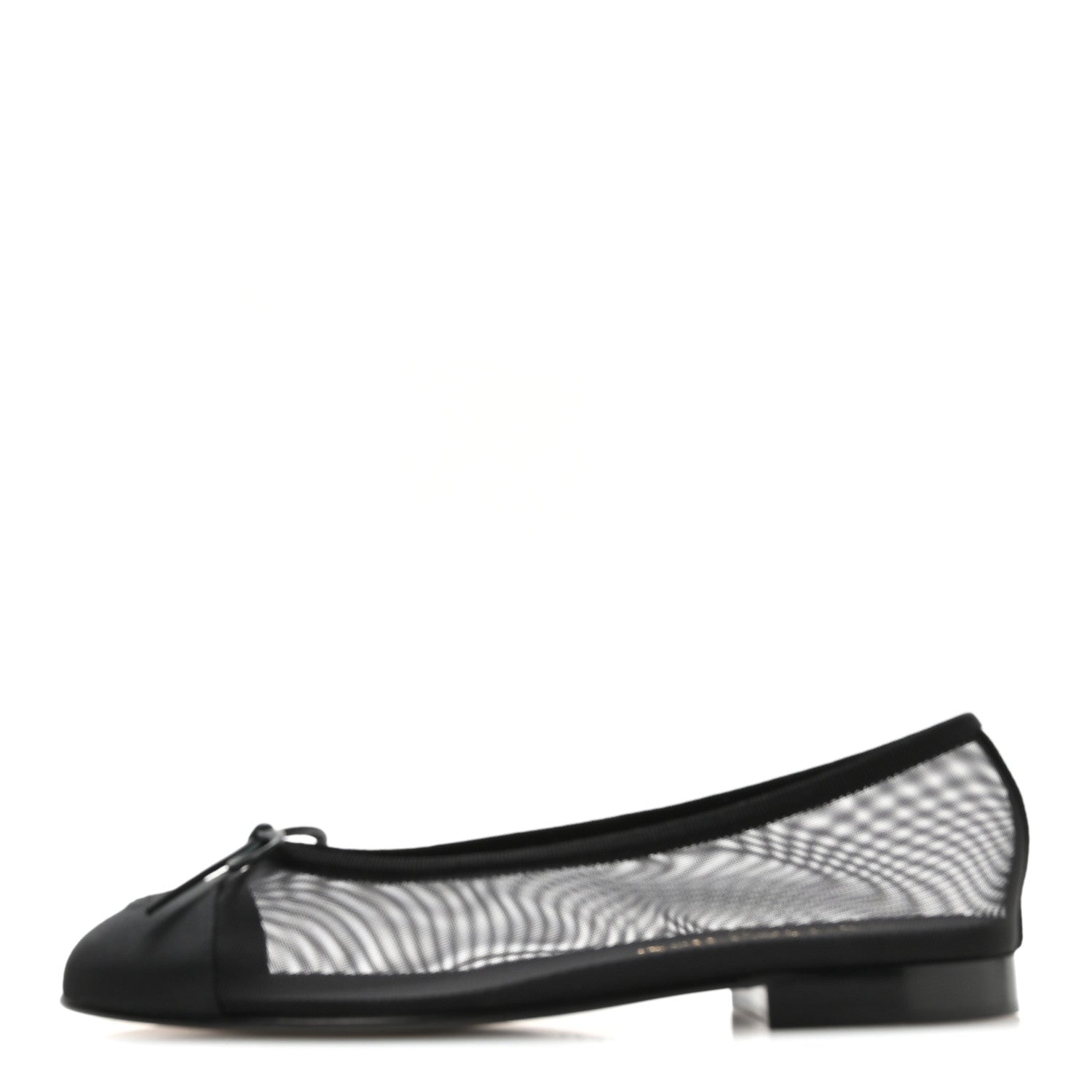 Chanel Mesh Grosgrain CC Cap Toe Ballerina Flats 37 Black 1 of 8