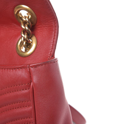 Gucci Calfskin Matelasse Small GG Marmont Shoulder Bag Hibiscus Red 11 of 19