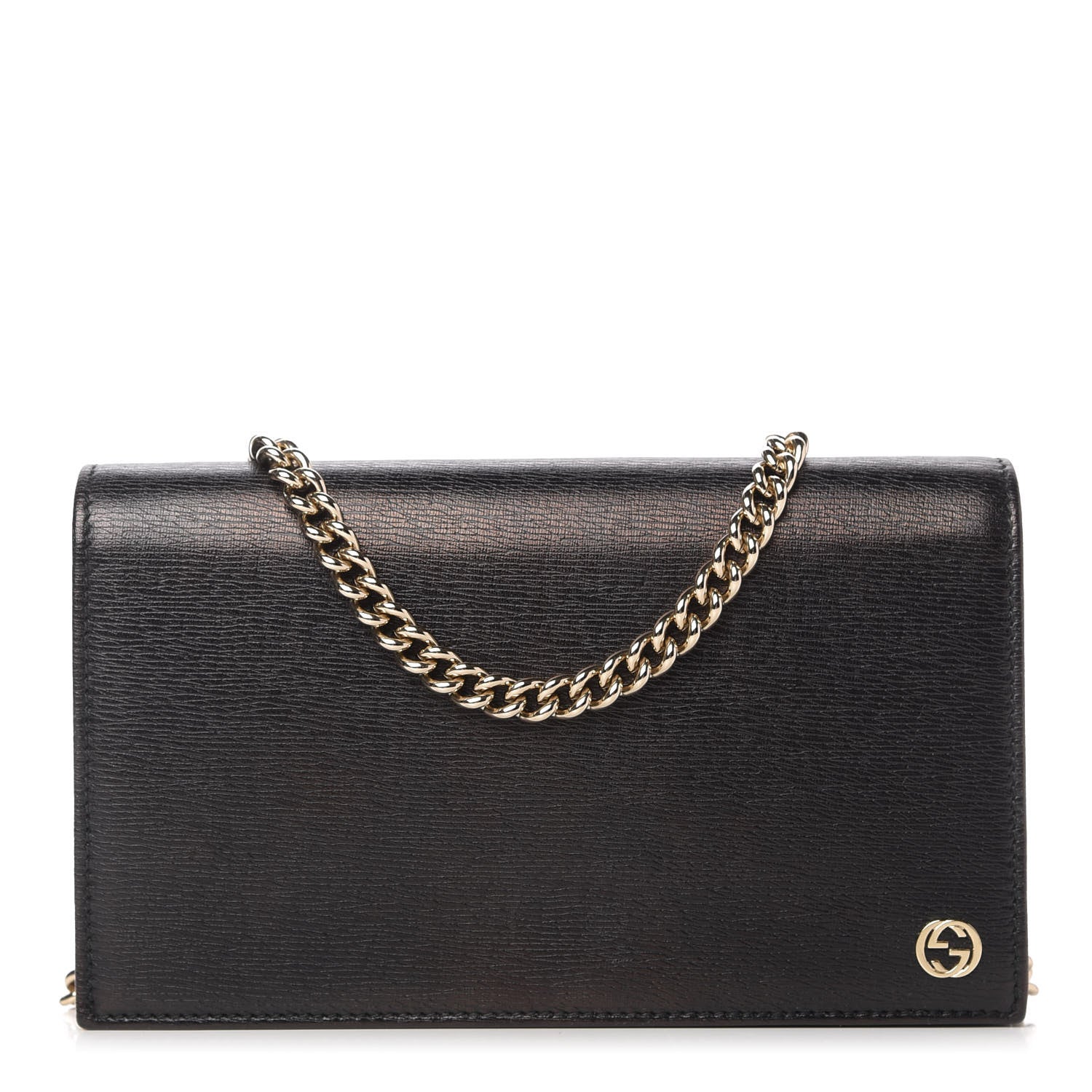 Gucci Textured Calfskin Medium Betty Chain Wallet Black 1 of 10