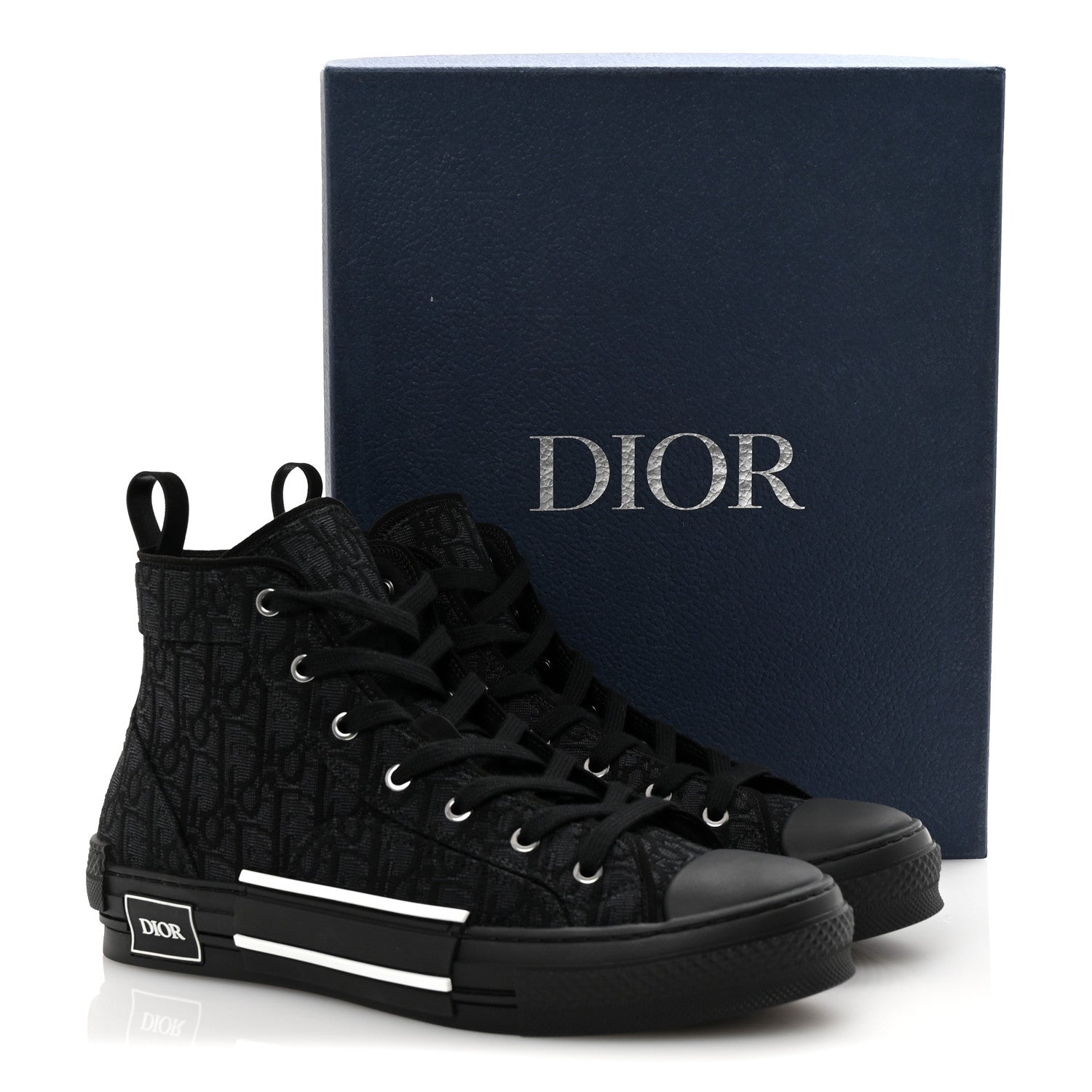 Christian Dior Maxi Oblique Mens B23 High Top Sneakers 43 Black 10 of 10