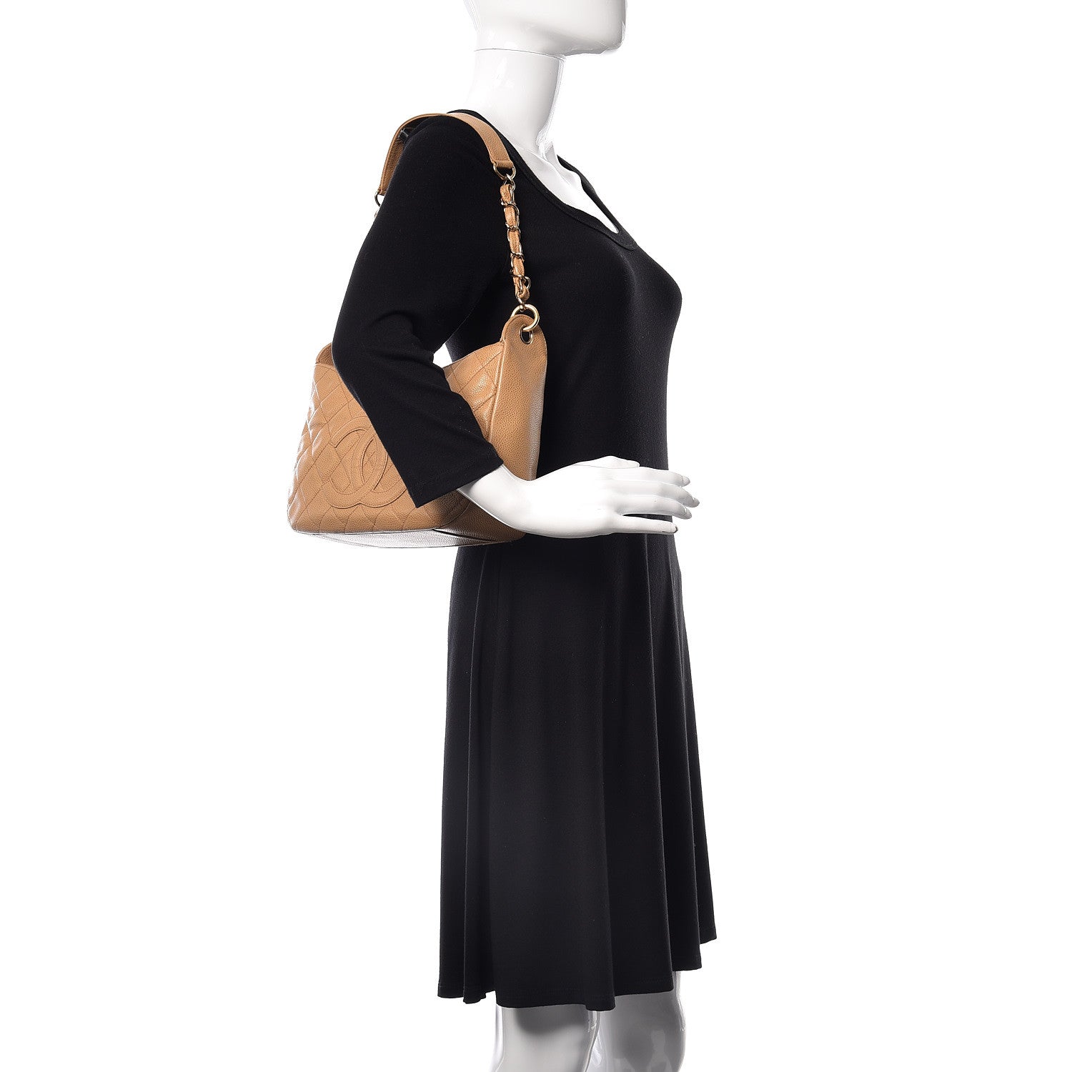 Chanel Caviar Quilted Hobo Beige 2 of 9