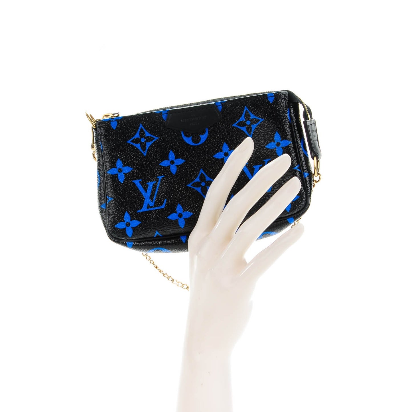 Colored Monogram Mini Pochette Accessories Blue Black