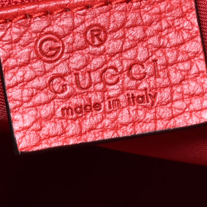 Gucci Nylon Monogram Dollar Calfskin Medium Vertical Tote Vibrant Red 7 of 12