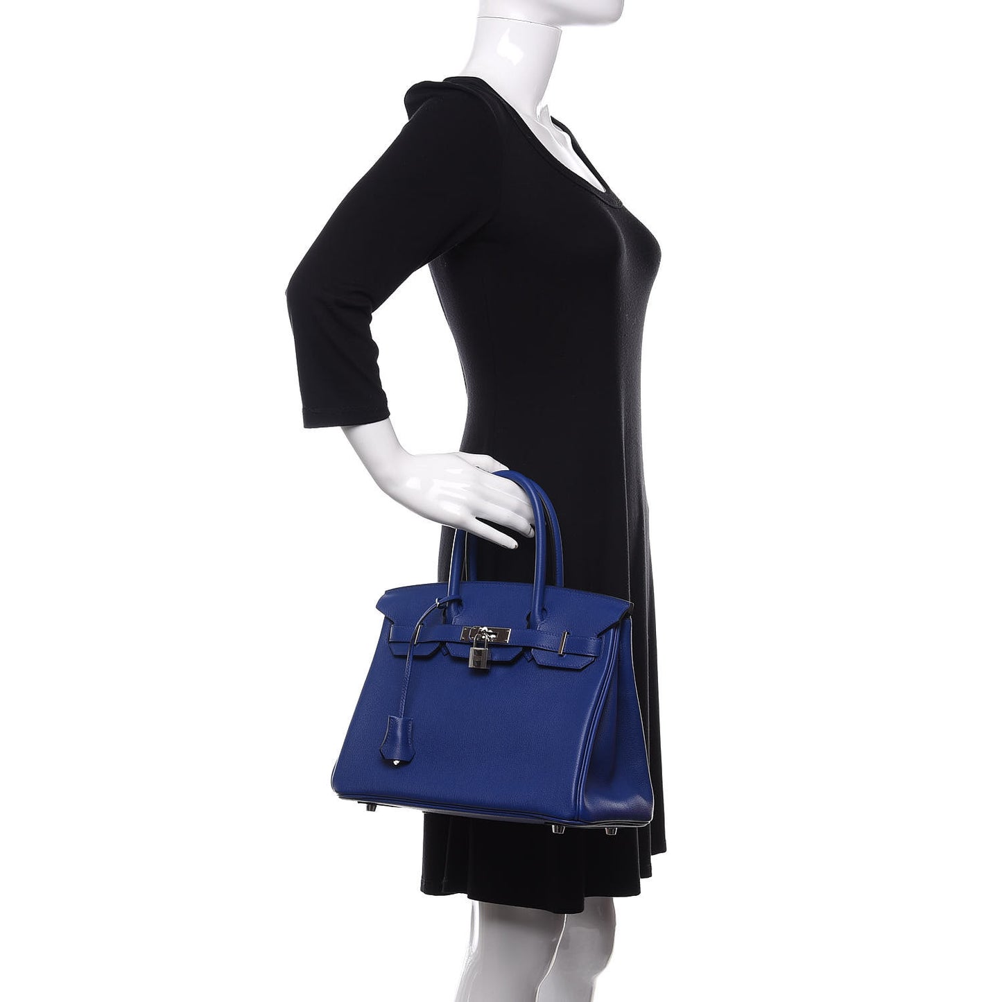 Taurillon Novillo Birkin 30 Bleu Electrique