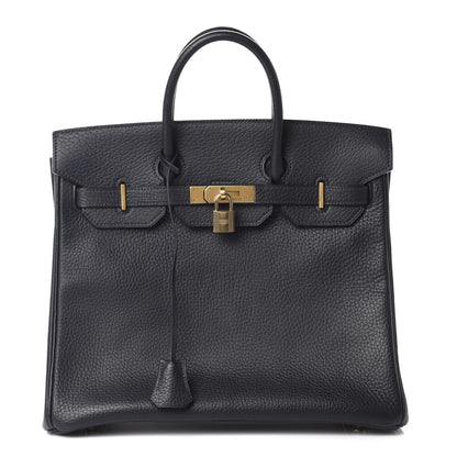 Hermes Taurillon Clemence HAC Birkin 32 Bleu Indigo 1 of 13