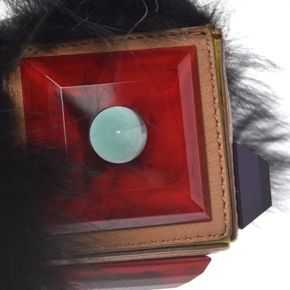 Fendi Fox Fur Plexiglass Geny Monster Bag Bug Charm Black 4 of 4