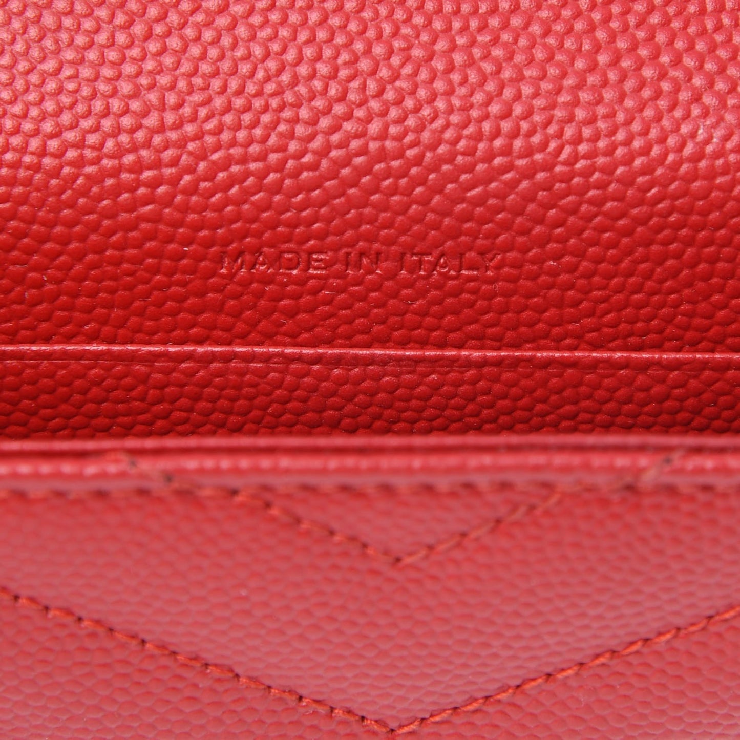 Grain De Poudre Matelasse Chevron Small Monogram Envelope Wallet New Red