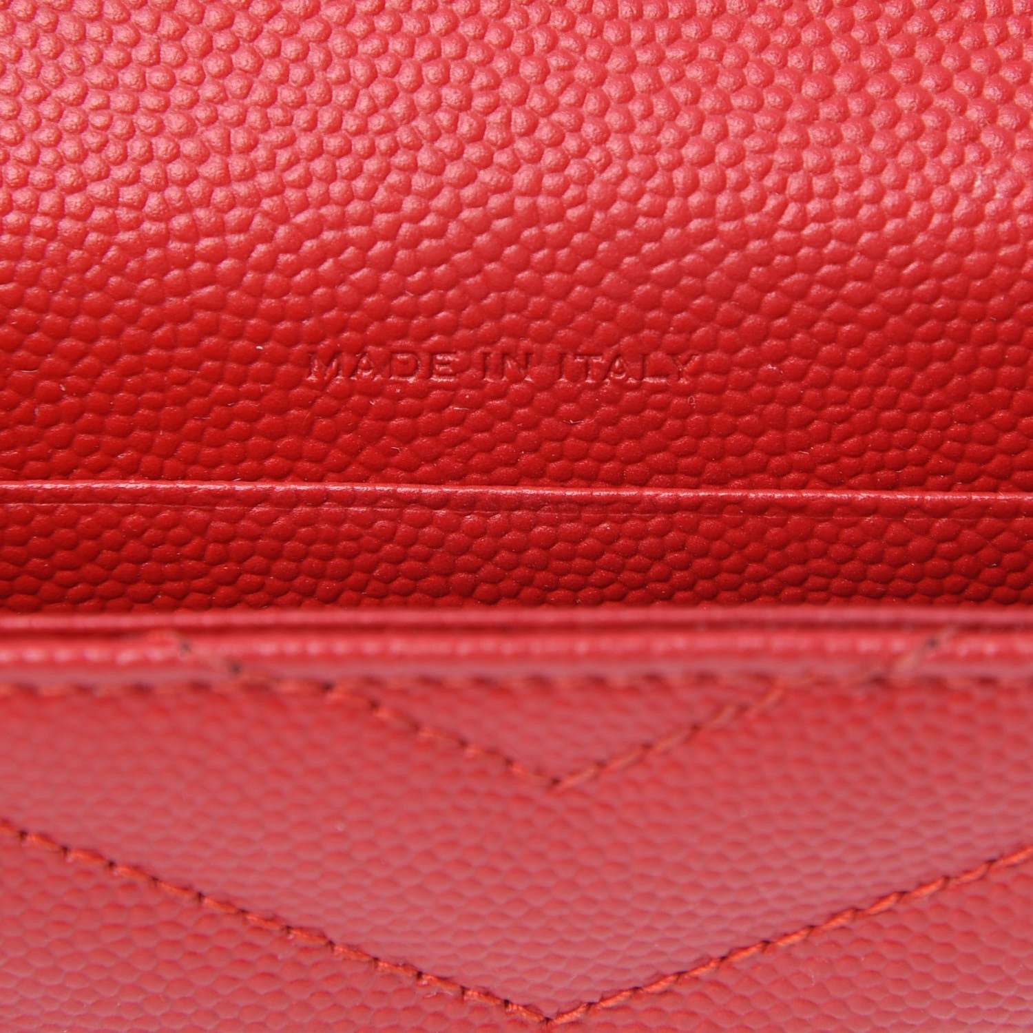Saint Laurent Grain De Poudre Matelasse Chevron Small Monogram Envelope Wallet New Red 6 of 9