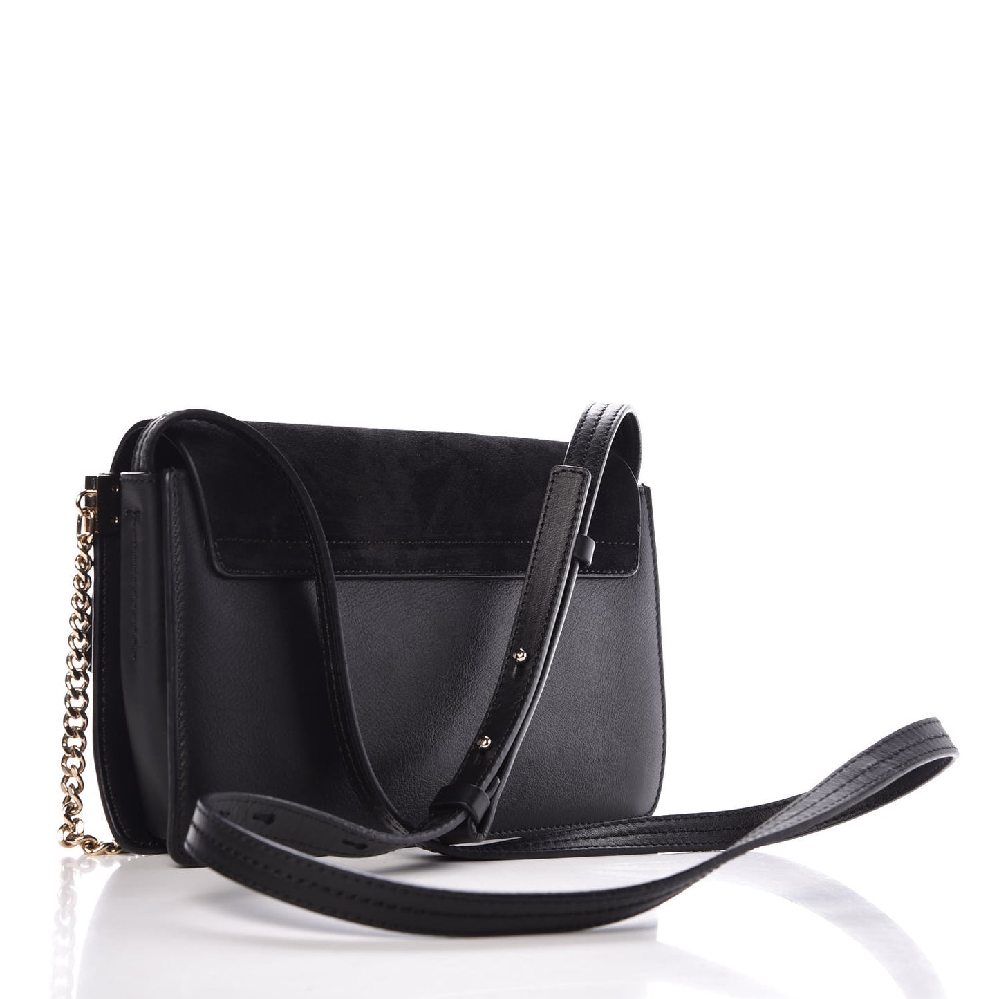 Suede Calfskin Small Faye Shoulder Bag Black