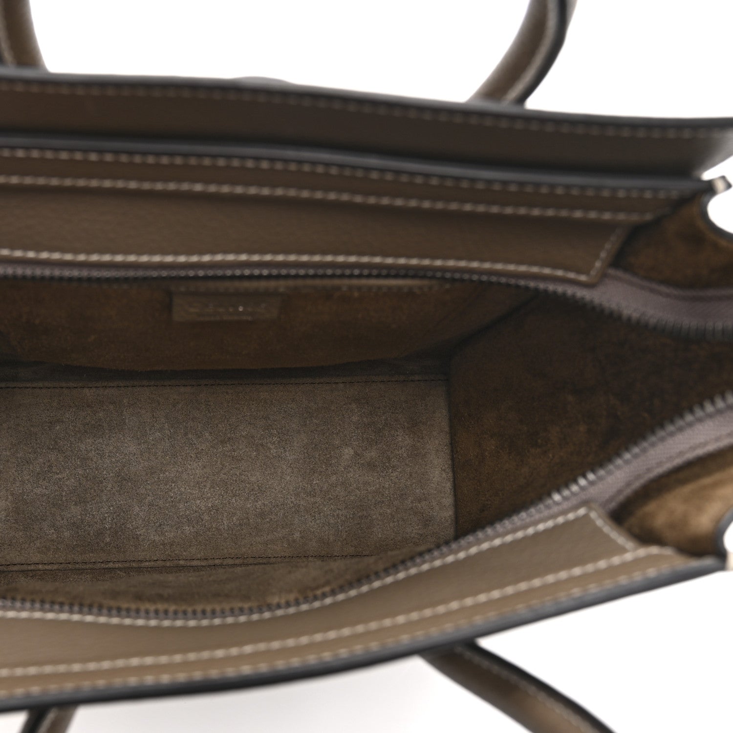 Celine Drummed Calfskin Nano Luggage Souris 5 of 10