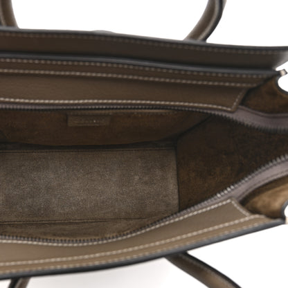 Celine Drummed Calfskin Nano Luggage Souris 5 of 10