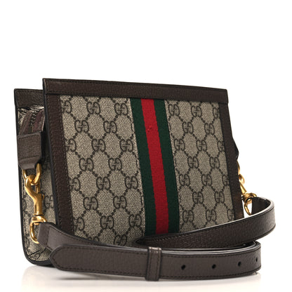 Gucci GG Supreme Monogram Web Small Ophidia Shoulder Bag Brown 3 of 12