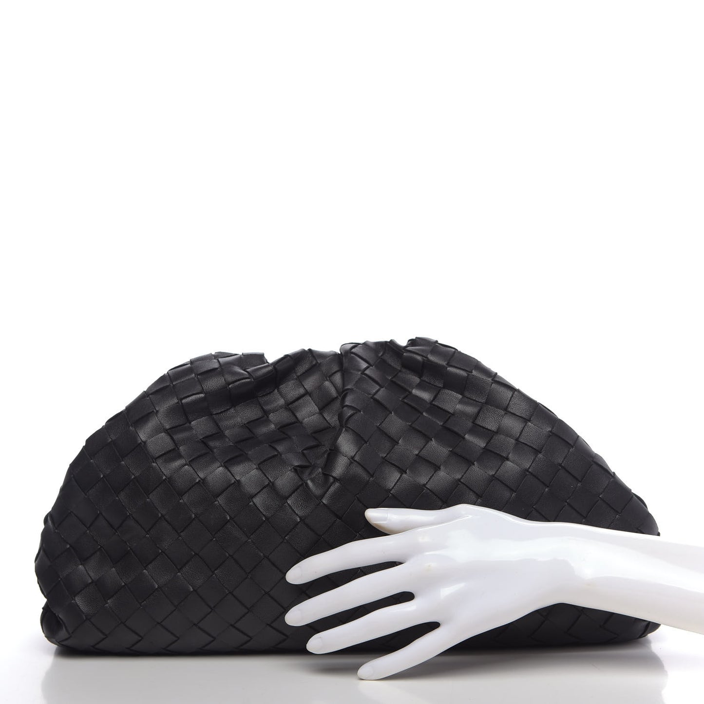 Nappa Maxi Intreccio The Pouch Oversized Clutch Black