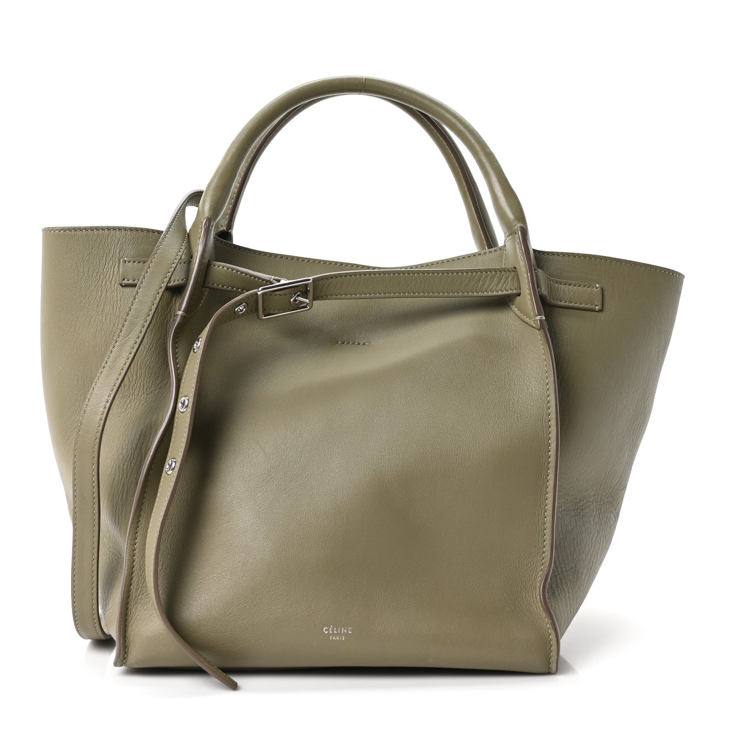 Supple Grained Calfskin Small Big Bag Sage