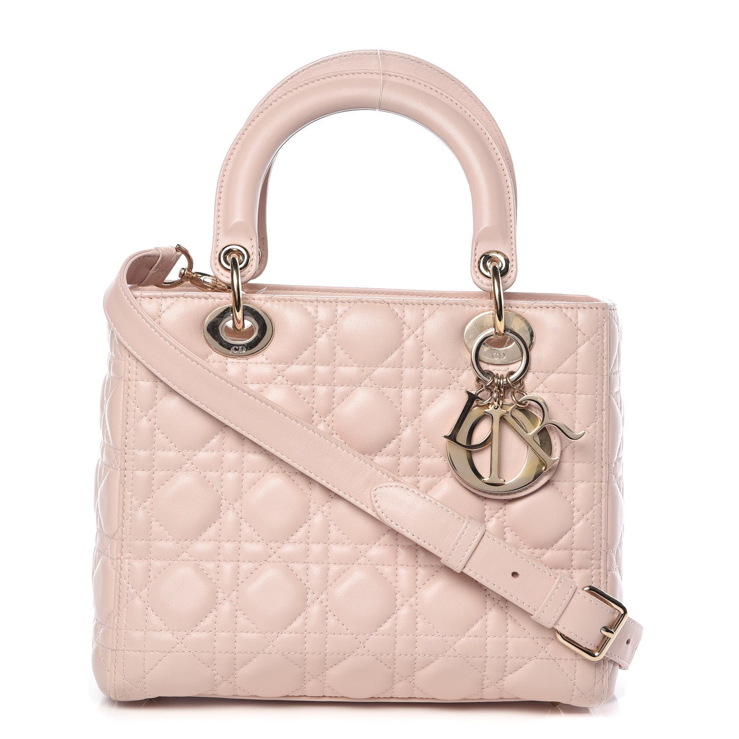 Christian Dior Lambskin Cannage Medium Lady Dior Light Pink 1 of 17