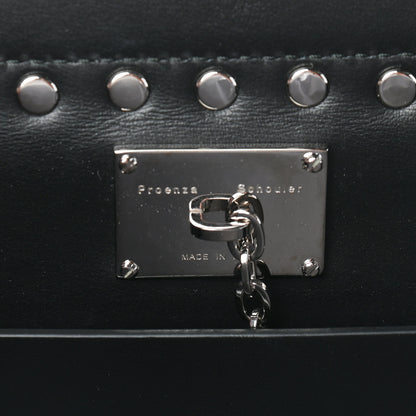 Proenza Schouler Calfskin Medium Studded Hava Top Handle Bag Black 6 of 8