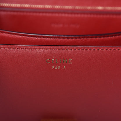 Celine Box Calfskin Medium Classic Box Flap Bag Red 8 of 13