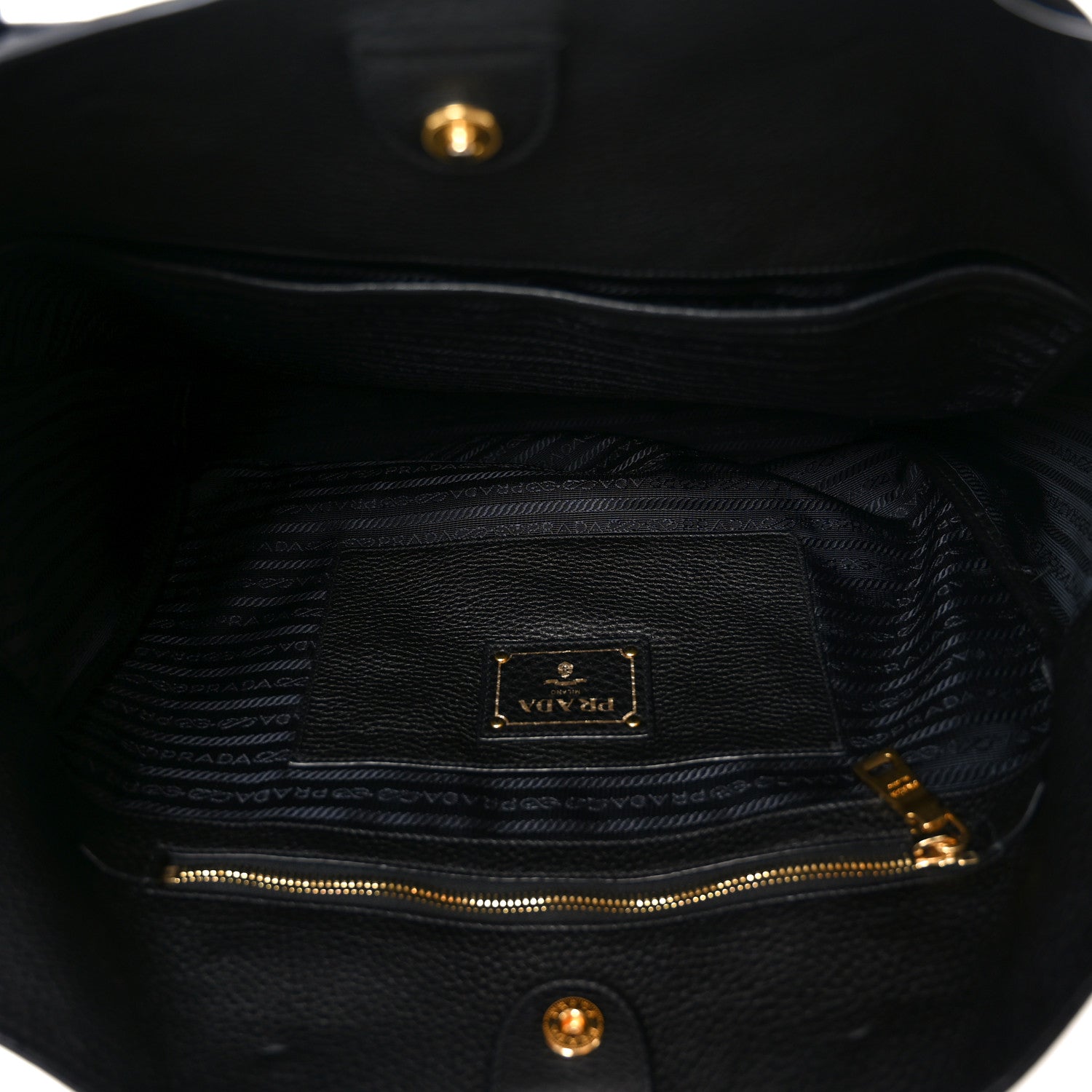 Prada Vitello Daino Shopping Tote Black 5 of 9