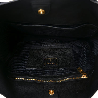 Prada Vitello Daino Shopping Tote Black 5 of 9