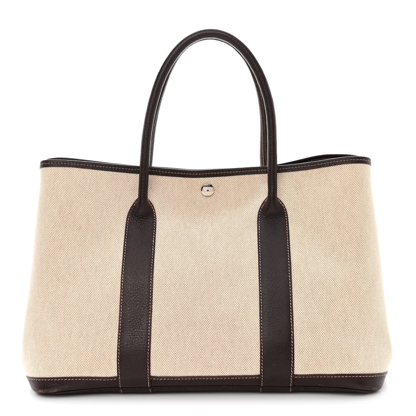 Buffle Skipper Toile Garden Party 36 MM Tote Marron Fonce