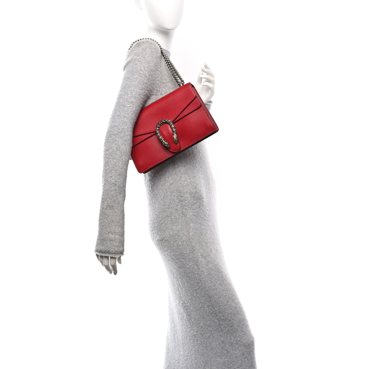 Dollar Calfskin Swarovski Crystal Small Dionysus Shoulder Bag Hibiscus Red